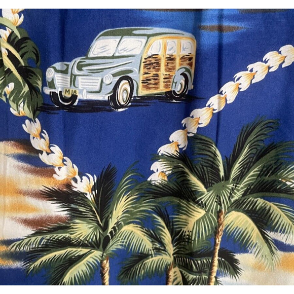 Mens Hawaiian Shirt Woody Diamond Head Palm Vintage Hawaii Brand Cotton Small - Picture 4 of 4